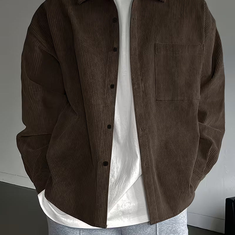 Men's Corduroy Jacket – Long Sleeve Classic Textured Casual Layer