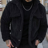 Men's Textured Winter Jacket – Warm Casual Outerwear with Character