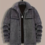 Men's Textured Winter Jacket – Warm Casual Outerwear with Character