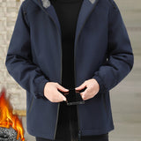 Men's Winter Hooded Jacket – Zip Front Casual Everyday Layer