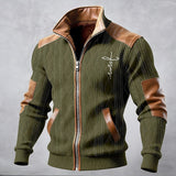 Men's Contrast-Trim Stand-Collar Jacket - Lined Winter Layer
