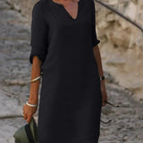 Relaxed V-Neck Dress | Ultimate Comfort, Timeless Elegance