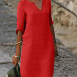 Relaxed V-Neck Dress | Ultimate Comfort, Timeless Elegance