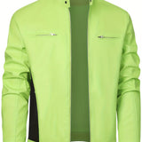 Men's Moto Style Jacket – Stand Collar Casual Biker Outerwear