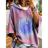 Women's Floral Hooded Top - Relaxed Botanical Print Pullover