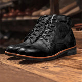 Vintage Leather Ankle Boots Men | Classic Style & All-Day Comfort