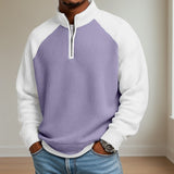 Men's Quarter Zip Pullover – Textured Knit Casual Jumper Top