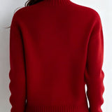 Women's High-Neck Button Cardigan - Ribbed Cuff Knit Layer