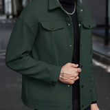 Men's Snap Button Jacket – Modern Casual Lightweight Overshirt