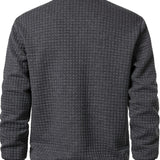 Men's Textured Stand Collar Jacket – Smart Casual Autumn Style