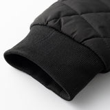 Men's Quilted Bomber Jacket - Fleece-Lined Ribbed Trim Layer