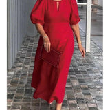 Puff Sleeve Midi Dress | Romantic Femininity, Versatile Style