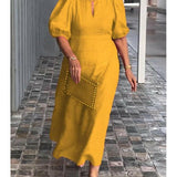Puff Sleeve Midi Dress | Romantic Femininity, Versatile Style