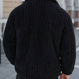 Men's Textured Winter Jacket – Warm Casual Outerwear with Character