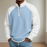 Men's Quarter Zip Pullover – Textured Knit Casual Jumper Top