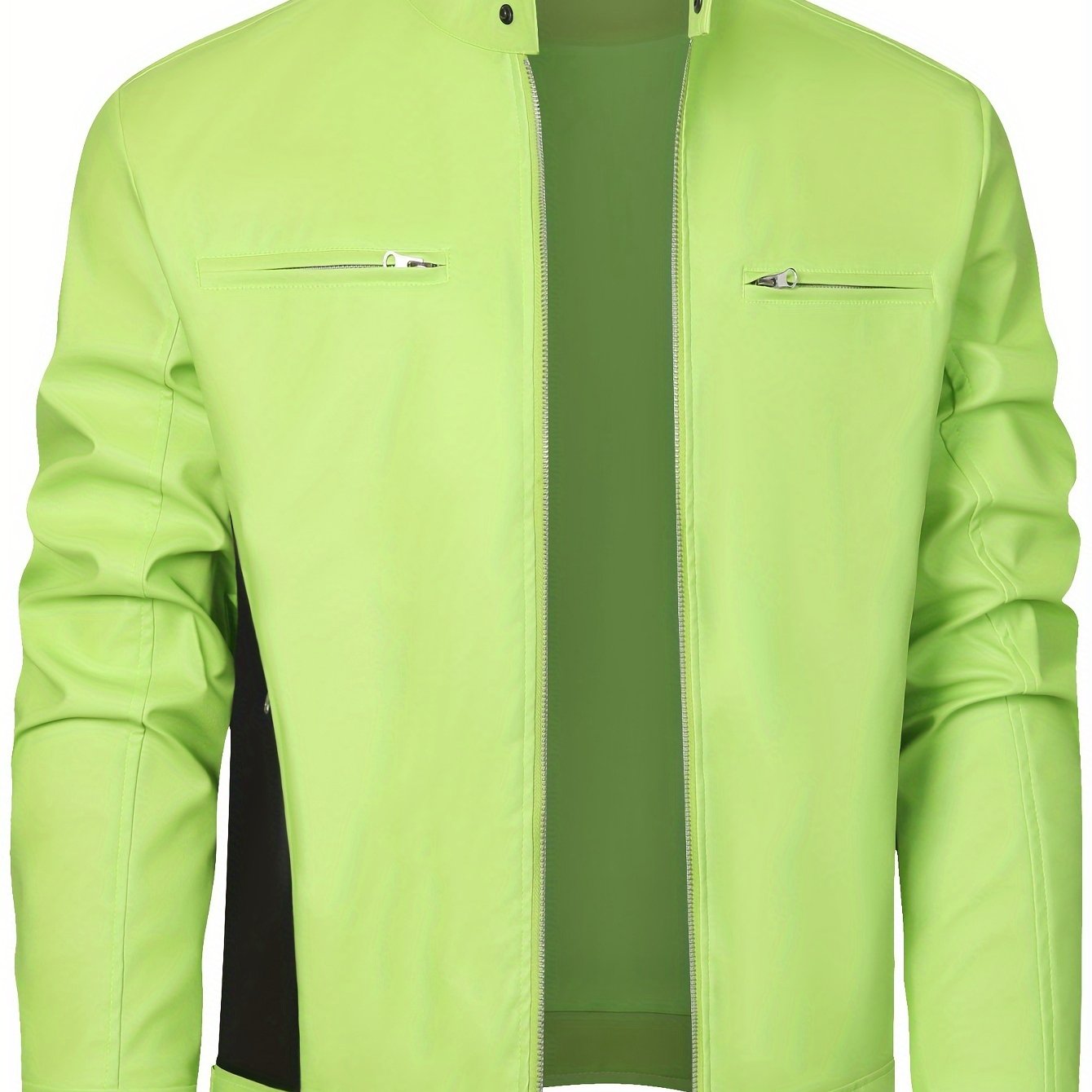 Men's Moto Style Jacket – Stand Collar Casual Biker Outerwear