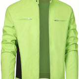 Men's Moto Style Jacket – Stand Collar Casual Biker Outerwear