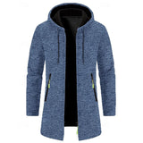 Men's Long Hooded Coat – Minimalist Mid-Length Winter Overcoat