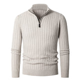 Men's Ribbed Quarter Zip Sweater – Classic Smart Casual Knit