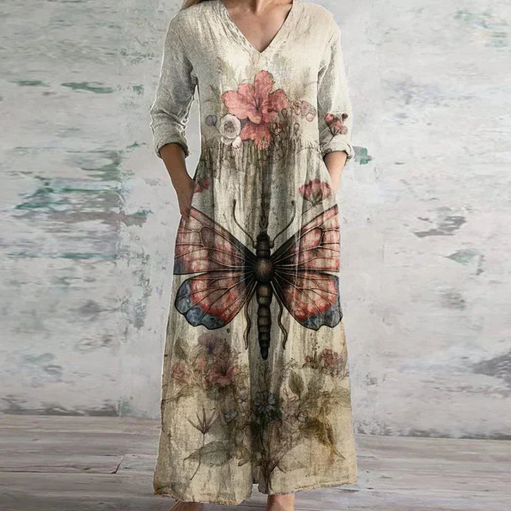 Retro Maxi Dress | Flowing Vintage Elegance