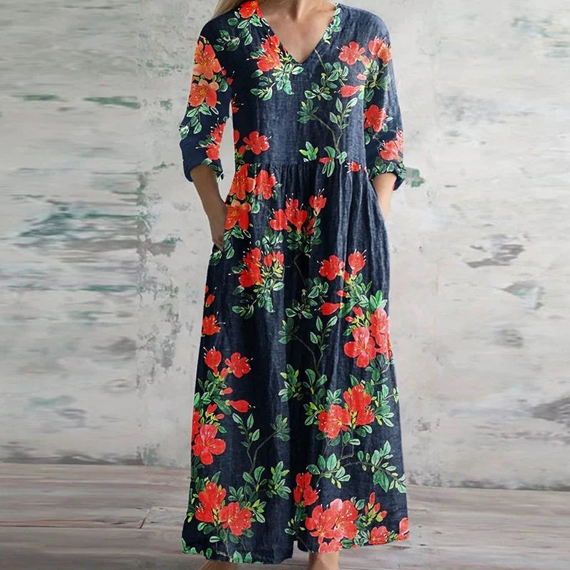 Retro Maxi Dress | Flowing Vintage Elegance