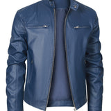 Men's Moto Style Jacket – Stand Collar Casual Biker Outerwear