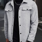 Men's Snap Button Jacket – Modern Casual Lightweight Overshirt