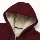 Men's Hooded Fleece-Lined Zip-Up Jacket - Cosy Winter Layer