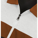 Men's Colour Block Zip Jacket – Contrast Panel Casual Jacket