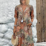 Colorful Midi Dress | Relaxed Fit & Vibrant Style