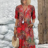 Colorful Midi Dress | Relaxed Fit & Vibrant Style