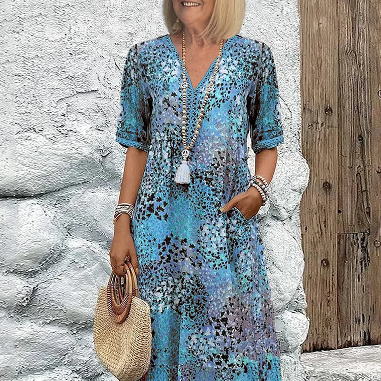 Colorful Midi Dress | Relaxed Fit & Vibrant Style