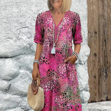 Colorful Midi Dress | Relaxed Fit & Vibrant Style
