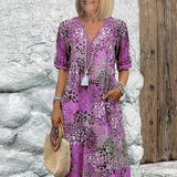 Colorful Midi Dress | Relaxed Fit & Vibrant Style