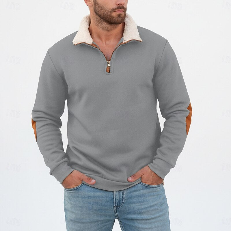 Men's Soft Quarter Zip Pullover – Cosy Warm Casual Jumper
