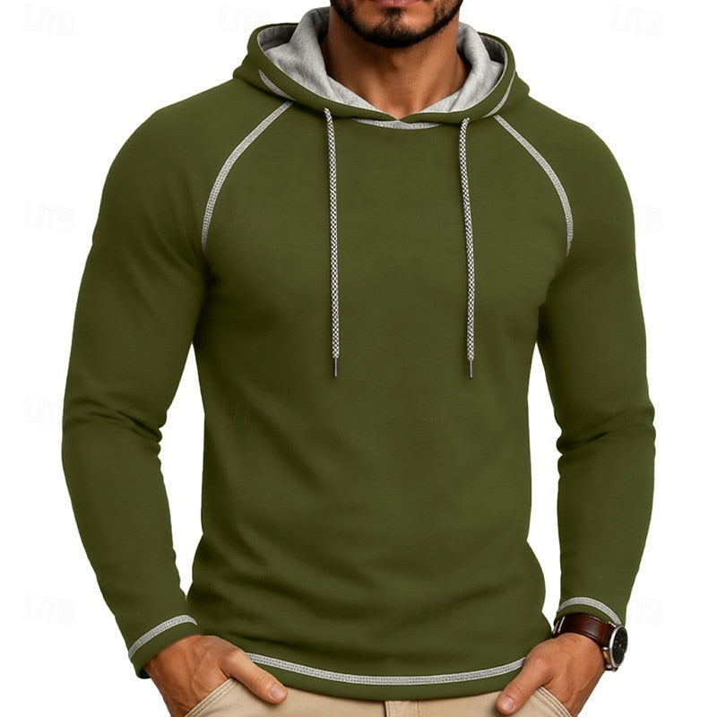 Men's Raglan Sleeve Hoodie – Casual Sporty Hooded Sweatshirt