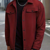 Men's Snap Button Jacket – Modern Casual Lightweight Overshirt