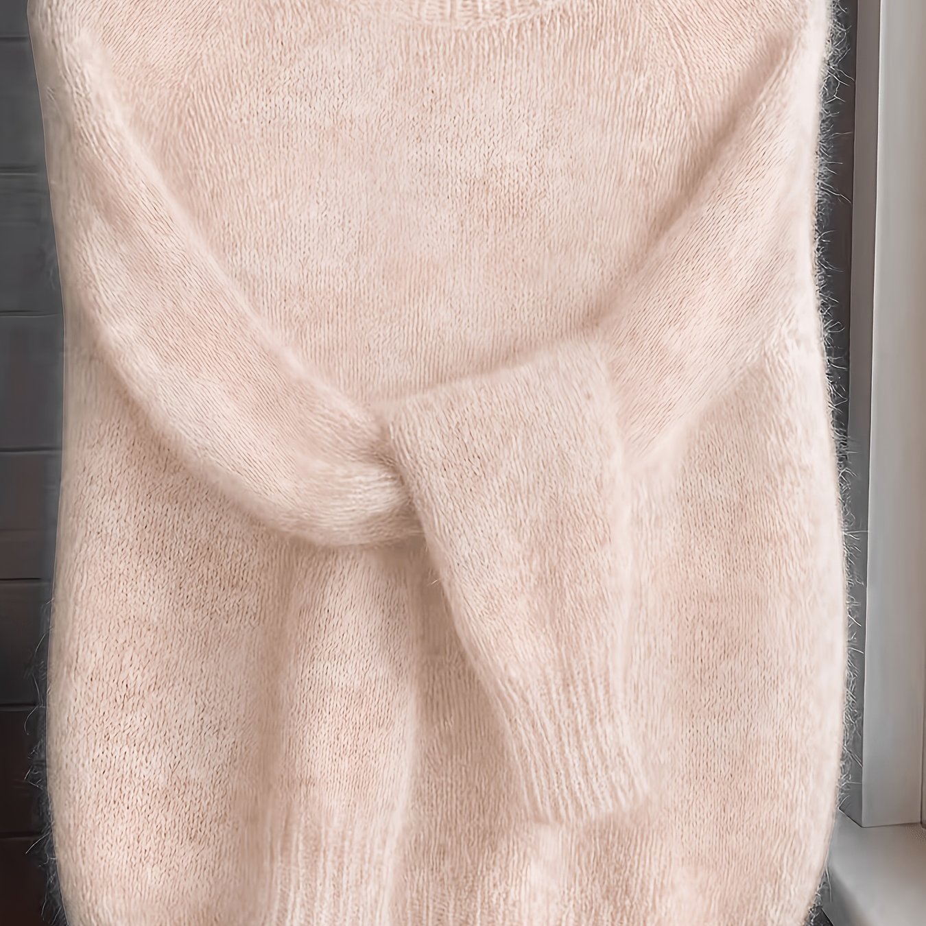 Women's Crew Neck Jumper – Soft Textured Knit Sweater Top