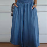 Women's Elastic Waist Comfort Skirt | Easy Movement, All-Day Style