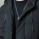 Men's Hooded Longline Coat – Warm Mid-Length Winter Overcoat