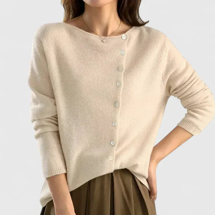 Women's Button-Front Knit Cardigan - Lightweight Layering Piece