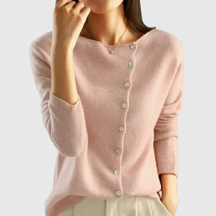 Women's Button-Front Knit Cardigan - Lightweight Layering Piece