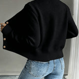 Women's Cable Knit Cardigan – Button Front Chunky Knitted Top