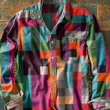 Men's Long Sleeve Mosaic Print Shirt | Premium Comfort & Bold Style