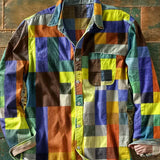 Men's Long Sleeve Mosaic Print Shirt | Premium Comfort & Bold Style