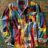 Men's Long Sleeve Mosaic Print Shirt | Premium Comfort & Bold Style