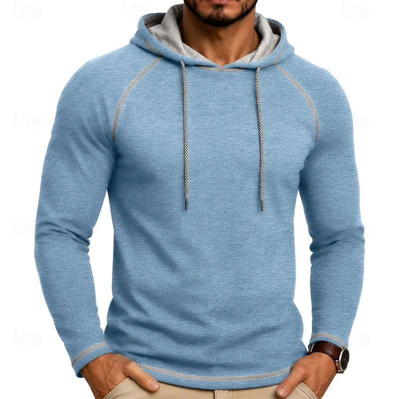 Men's Raglan Sleeve Hoodie – Casual Sporty Hooded Sweatshirt
