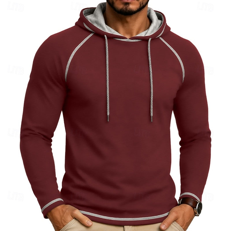 Men's Raglan Sleeve Hoodie – Casual Sporty Hooded Sweatshirt