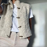 Textured Wool-Blend Knit Vest | Cozy Layering Essential with Artisan Appeal