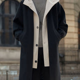 Men's Hooded Overcoat – Long Layered Winter Coat with Hood